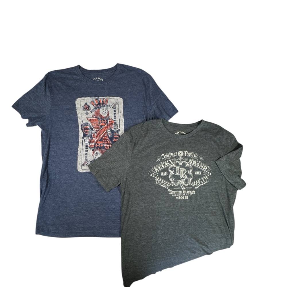 Lucky Brand Men’s Graphic Tee Bundle Size M (2 Shirts) Soft Cotton